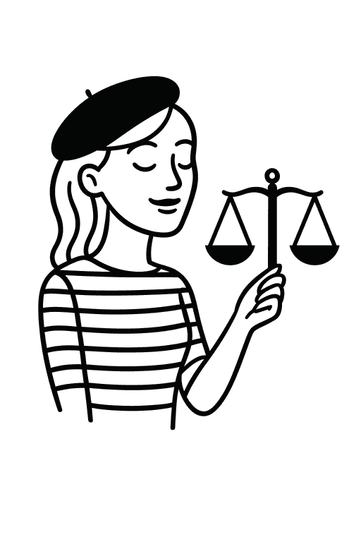 Illustration justice — Gigi tenant une balance